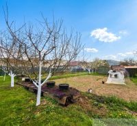 The family house in Stožok has a garden with trees, raised beds, and a greenhouse.