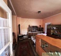 Living room in a family house with carpet and furniture, floor with wooden decor.
