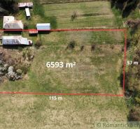 Aerial view of a plot in Zubné with an area of 6593 m².