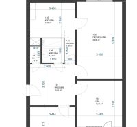 Floor plan of a 3-room apartment on Mierova Street in Stara Lubovna, apartment number 28.