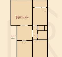 Floor plan of a 3-room apartment on Čordákova Street in Košice - KVP housing estate.
