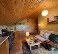 A kitchen corner with a traditional stove and a sofa in a family house with a wooden decor floor.