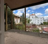 View from an older balcony in Komárno on peculiar properties and exterior.