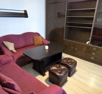 Living room with a sofa and furniture in a studio apartment.