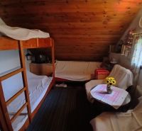 Attic room with curtains, bunk bed, and wooden decor in Gardens.