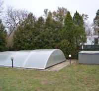 Covered pool and hot tub in the garden of a family house on Húšky, Borský Svätý Jur.
