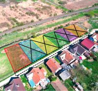 Color-coded building plots for sale in the Hodejov area.