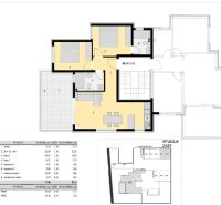 Floor plan of holiday apartment A3 with a spacious balcony and two bedrooms.