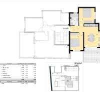 The floor plan of the recreational apartment includes a living room, two bedrooms, a bathroom, and a balcony.