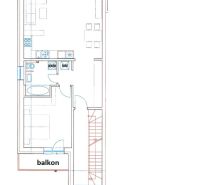 Floor plan of a 2-room apartment with two balconies and functionally arranged spaces.