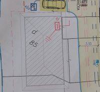 Land plan for residential use in Malá Mača, with parking spaces and infrastructure.