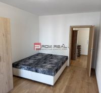 Bedroom in a two-room apartment with wood-decor flooring, a bed, and a wardrobe.