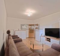 Living room in a two-room apartment with a sofa, television, and wooden decor flooring.