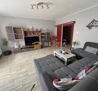 Living room in a 3-room apartment with a couch and a wooden decor floor.
