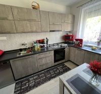 A kitchen with modern appliances and decorative elements in a 3-room apartment.