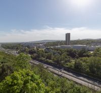 View of greenery and roads from a 4-room apartment on Martinengova Street.