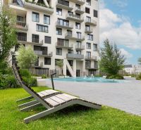 Residential complex with a swimming pool and garden in Bratislava - Dúbravka on Polianky Street.