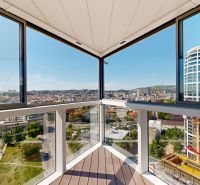 View from the balcony of a 4-room apartment on Landererova Street in Bratislava.