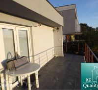 Balcony at the cottage on SUNNY LAKES SOUTH in Senec with a metal railing.