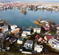 Aerial view of family houses near the Sunny Lakes South in Senec.
