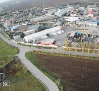 Aerial view of the industrial zone in Senec, Sunny Lakes North, residential plots.