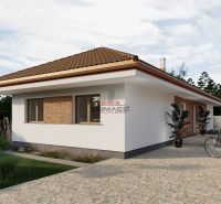A family house in the village of Veselé with a landscaped garden and a bicycle on Veselé Street.
