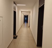A hallway in a 2-room apartment with a simple interior and tiled flooring.