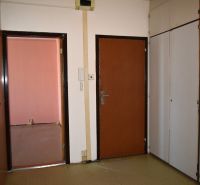 Entrance hallway in a 3-room apartment with two doors and storage space.