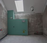 Bathroom renovation in a 4-room apartment with drywall installation.