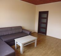 Bright living room with a sofa and a coffee table, wooden decor flooring.