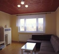 Living room in a two-room apartment with a brown ceiling and a wooden decor floor.