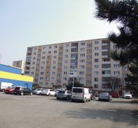 Apartment building with parked cars on G. Svoboda Street in Prešov offers 2-room apartments.