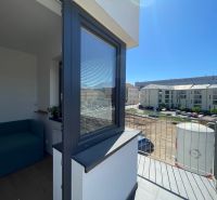 A balcony from a 2-room apartment with a view of Jarková Street in Prešov.
