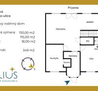 Floor plan of a 5-bedroom family house on Hollého Street in Stupava.