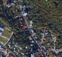 Aerial view of Búdková Street in Bratislava - Old Town with family houses.