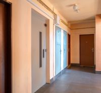 Hallway with an elevator in an apartment building, ground floor, access to a 3-bedroom apartment.