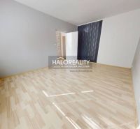 A room in a one-room apartment with a wooden decor floor and gray walls.