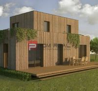 A two-story house with a terrace surrounded by greenery on a residential plot in Borinka.