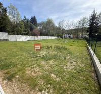 A green lawn on a residential plot in Borinka, Borinka Street, surrounded by a fence.