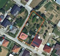 Aerial view of divided plots - housing in Urmince on Tichá Street.