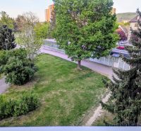 Greenery around Centrum I Street in Dubnica nad Váhom with sidewalks and buildings.