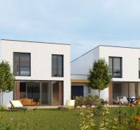 Two-story houses with a terrace surrounded by a garden on Čulenova Street in Skalica.