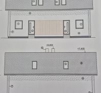 Project of a family house in Sasinkovo on Sasinkovo Street with a simple roof structure.