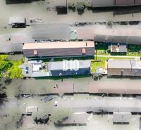 Aerial view of properties surrounded by greenery on Jadranská Street in Bratislava IV.