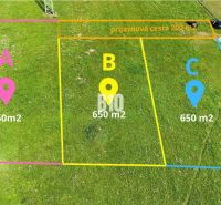 Plots in Nesluša for residential purposes, divided into three parcels of 650 m² each.