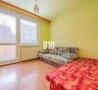A room in a 3-room apartment with a sofa and a floor with a wood decor.