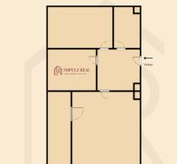 Floor plan of a 3-room apartment on Učňovská Street in the Šaca district, Košice.