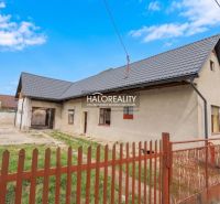 A family house in Stupno with a metal roof, two windows, and a solid fence.