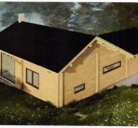 A wooden house for living on the plots Plánky in Bratislava - Záhorská Bystrica.