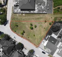 Aerial view of the plot on Cintorínska Street in Zálesie for residential purposes.